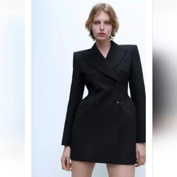 ZARA DOUBLE-BREASTED BLAZER DRESS ZW COLLECTION - Picture 4 of 11
